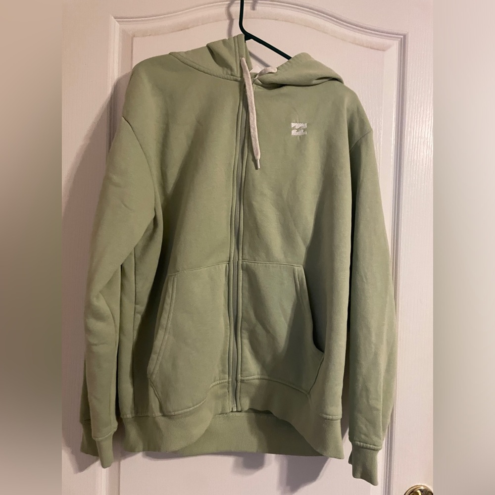 NWT Billabong Sage Green Zip Up Hoodie L Streetwear Skater Preppy Casual Gift